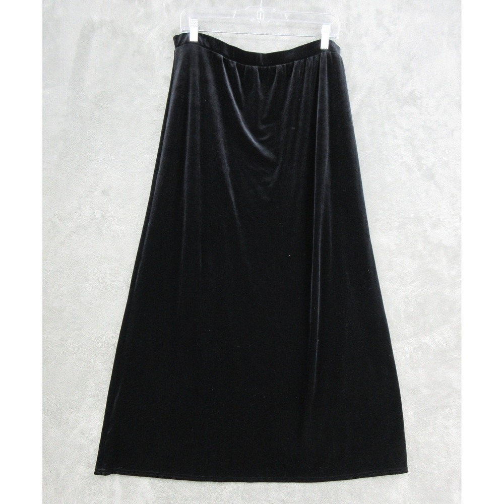 Kate Hill Skirt Womens Size L Velvet Maxi Long Stretch Pull On Modest Office